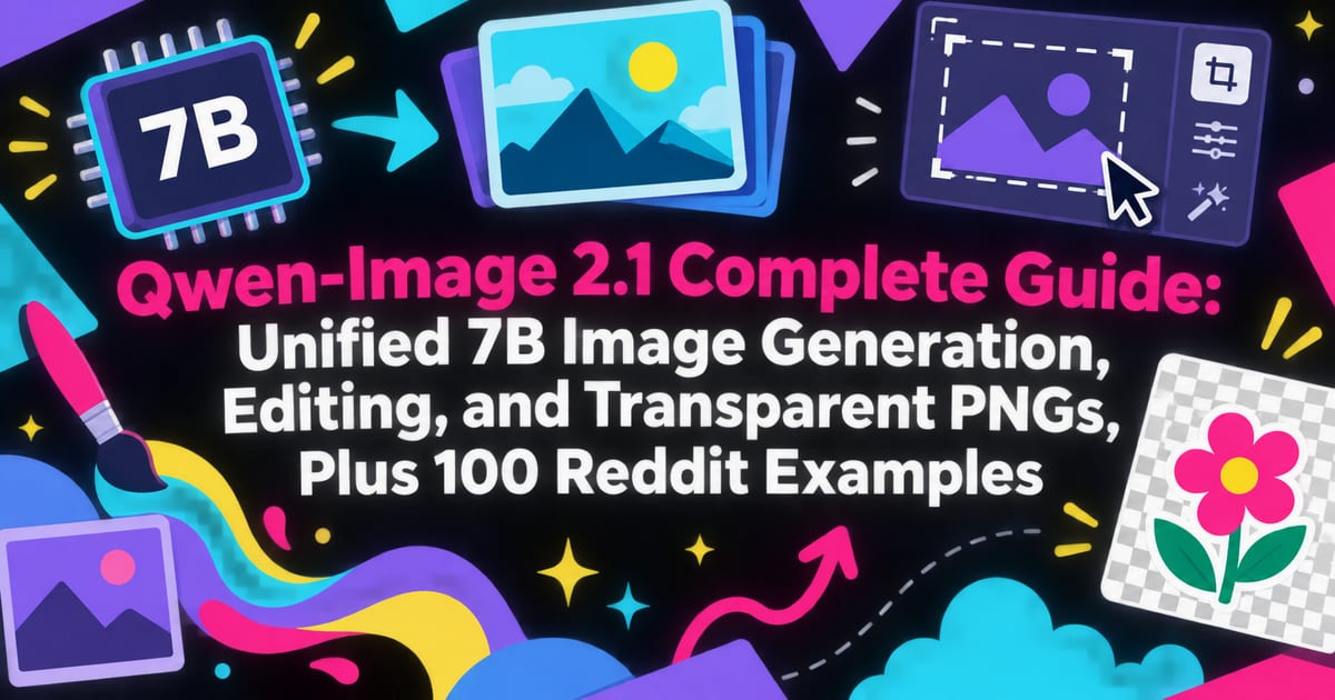 Guide complet de Qwen-Image 2.1 : génération, édition et PNG transparents avec 7B, 100 exemples populaires sur Reddit