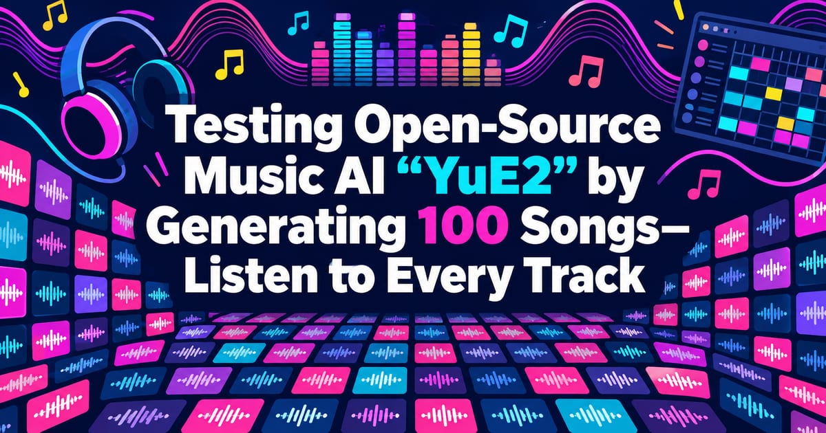 100 morceaux générés et testés avec YuE2, l’IA de composition open source — écoutez-les tous