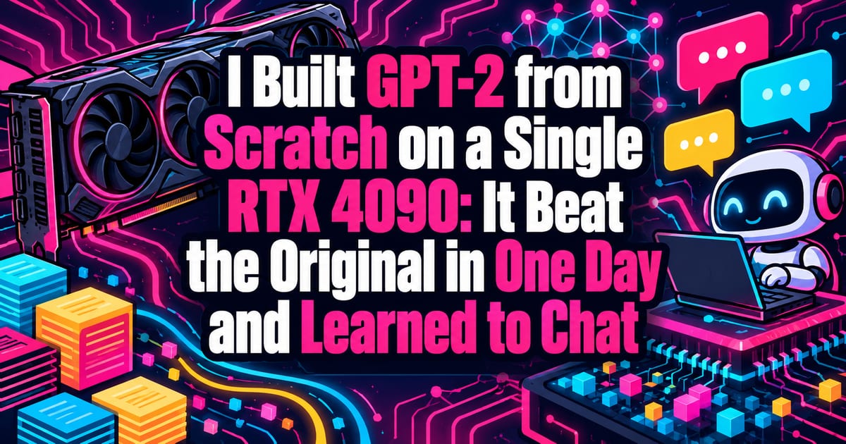 J’ai entraîné GPT-2 de zéro avec une seule RTX 4090. En une journée, il a dépassé l’original et appris à discuter