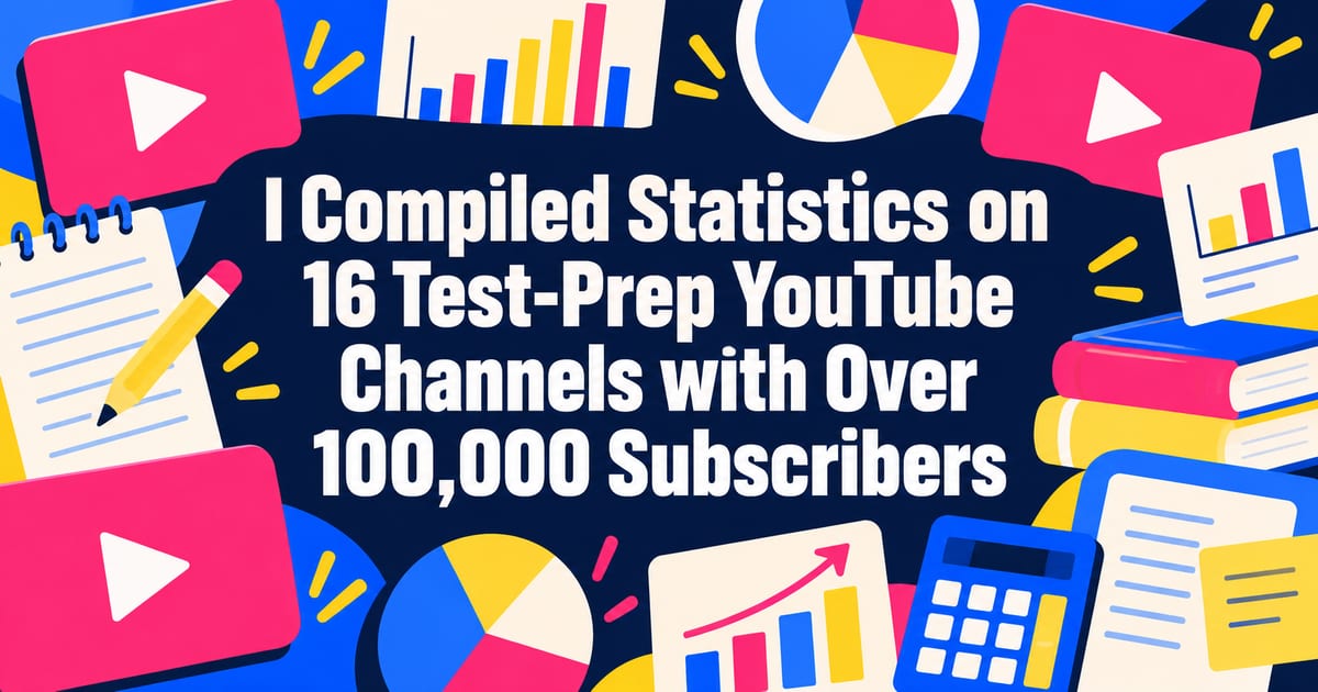 Analyse de 16 chaînes YouTube de préparation aux examens comptant plus de 100 000 abonnés
