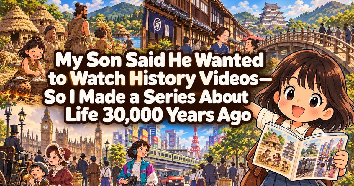 Mon fils a dit qu'il voulait voir des contenus historiques, alors j'ai créé une série de vidéos sur la vie d'il y a 30 000 ans