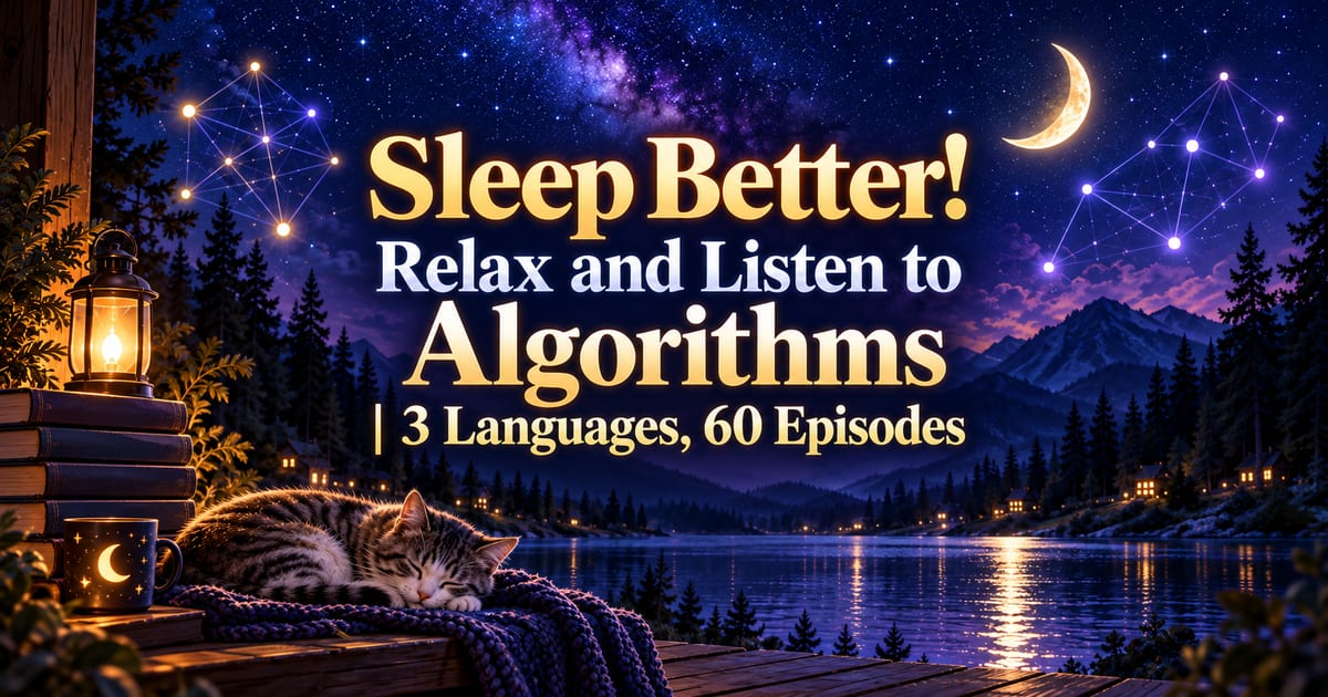 Pour bien dormir ! Des algorithmes à écouter en se relaxant — 3 langues, 60 épisodes